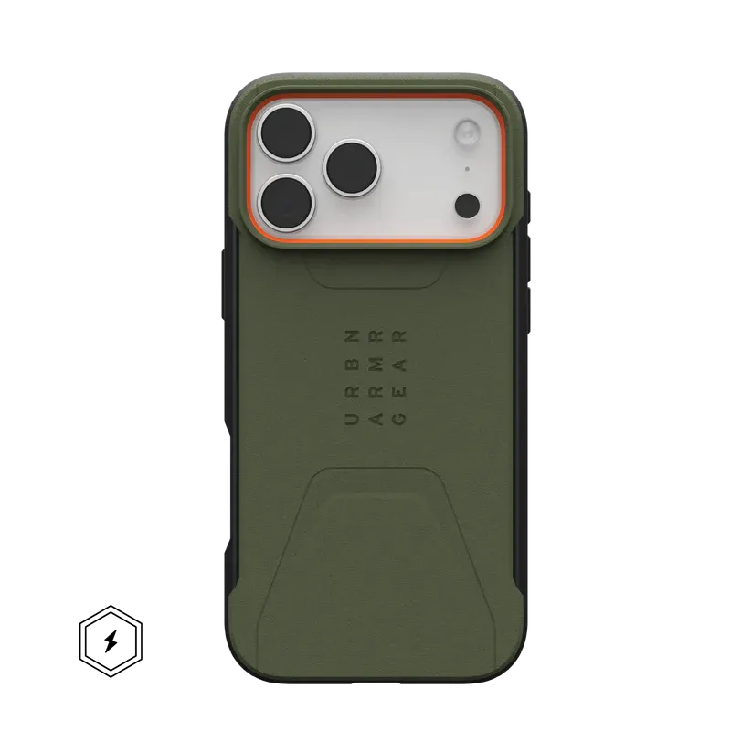 20260223_Capa UAG Civilian MagSafe iPhone 17 Pro Max Olive_Orange (6)