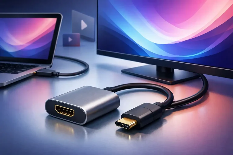 Adaptador USB-C HDMI para ligar ao seu ecrã
