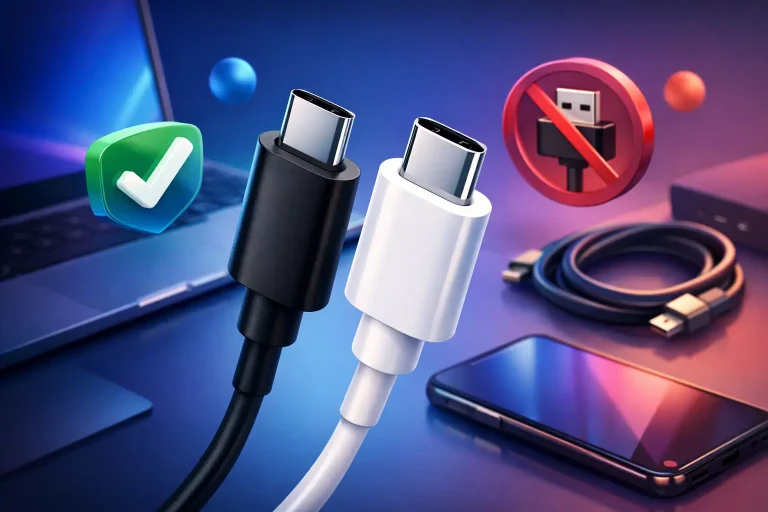 Cabo USB-C compatível sem erros na compra